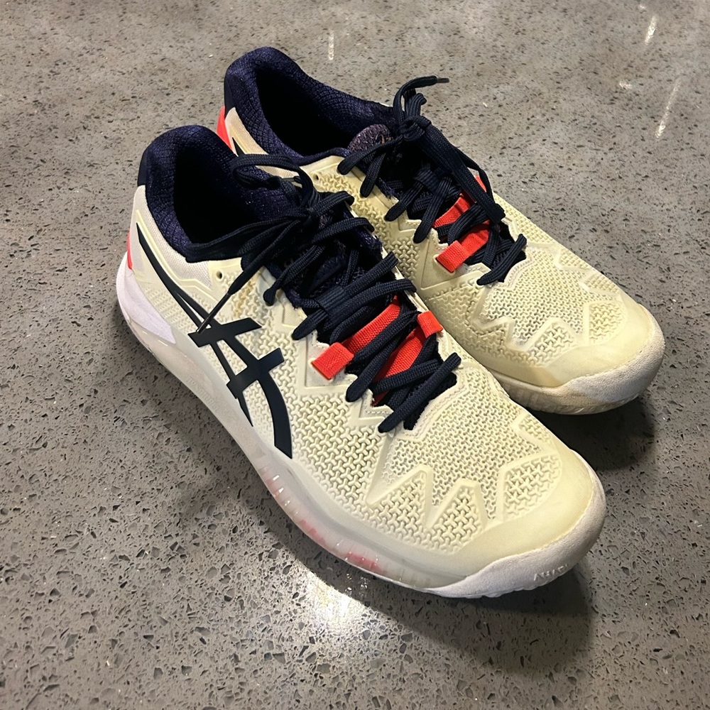 Asícs Gel-resolution 8 women’s Tennis shoes/ white navy red